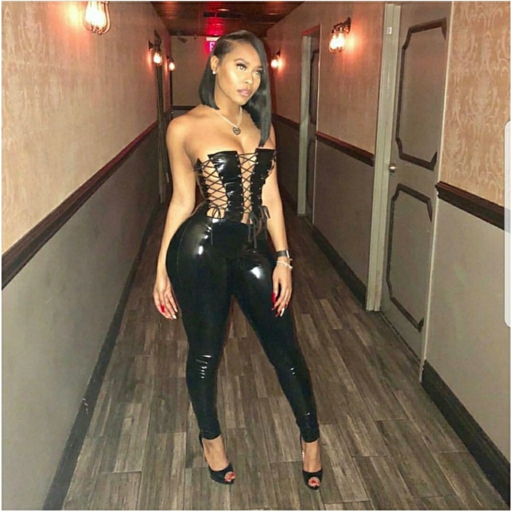 Stretchy Latex Leather Jumpsuit